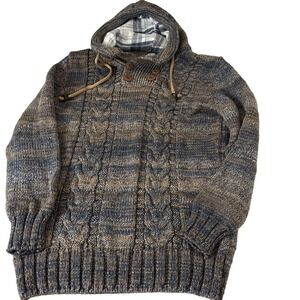 Leif Nelson mens XXL chunky knitted pullover Hoodie Sweater Size 2xL